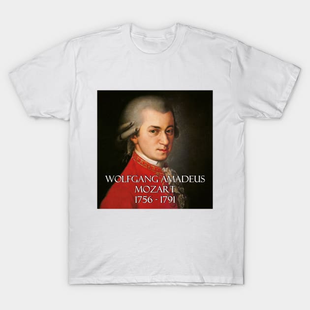 Great Composers: Wolfgang Amadeus Mozart T-Shirt by Naves